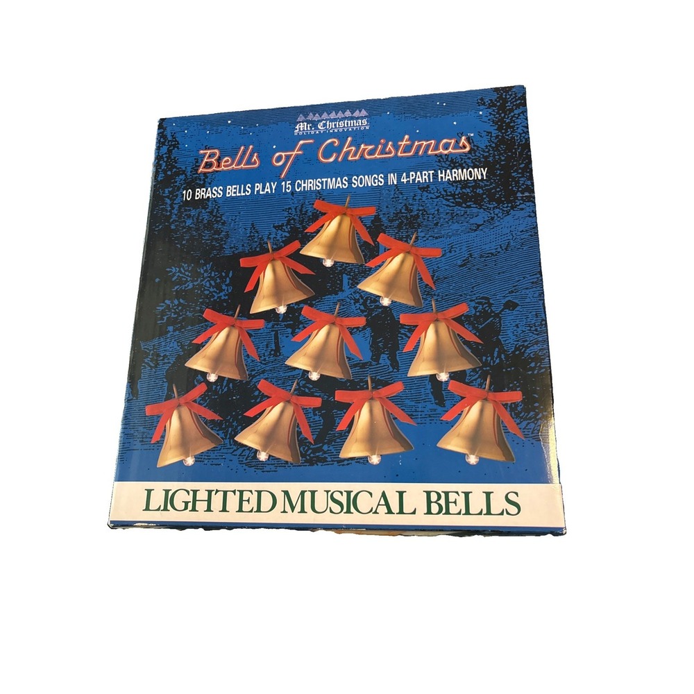 Mr. Christmas Bells of Christmas Musical Lighted Brass 15 Carols VTG Tested